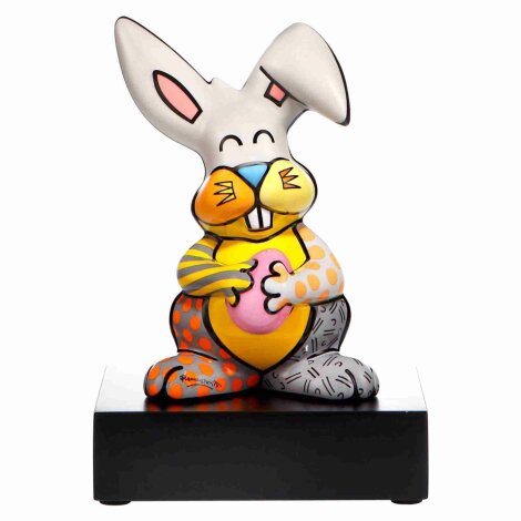 Romero Britto Hase Grey Rabbit PopArt Kunstfigur Geschenk 2021