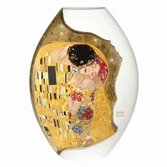 Gustav Klimt Vase Blumenvase - Der Kuss Porzellan mit...