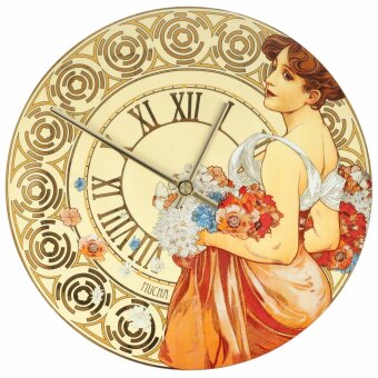 Alphonse Mucha Wanduhr Rund Sommer 1900 Künstleruhr