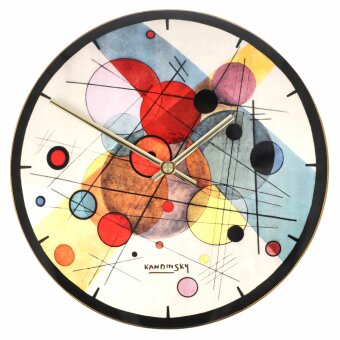 Wassily Kandinsky Wanduhr rund Kreise im Kreis Porzellan...