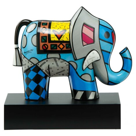 Romero Britto Elefant Great India 2 Figur 21.5 cm Holzsockel