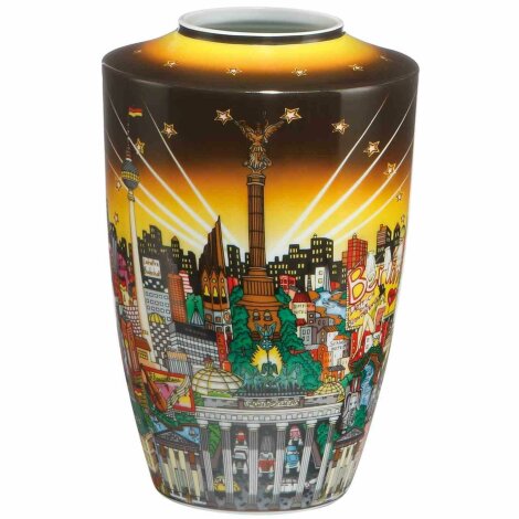 Charles Fazzino Vase My Berlin Your Berlin 3D Pop Art Porzellan 24 cm