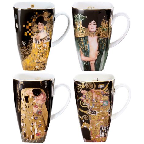 Gustav Klimt Becher 4er Set Kuss Erfüllung Judith Adele